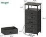 Black Five Drawer Dresser With Integrated Charging