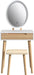Makeup Vanity Table Set with 3 Modes Adjustable Lighted Mirror Cushioned Stool, Dressing Table for Small Space