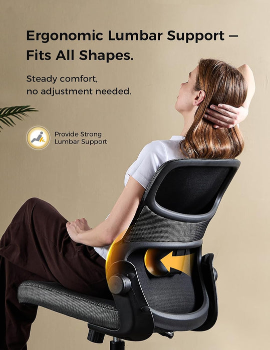 Armless Mesh Office Chair, Ergonomic Home Office Desk Chairs