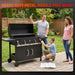 Charcoal Grills,36" Outdoor Barbecue Grill,Heavy Duty Dual-Zone BBQ Smoker Grill with 2 Lifting Charcoal Trays,Foldable Side Tables,Oversized Cooking Area for Bbq,Yard,Party,Garden