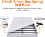 Smart Box Spring Bed Base, 5-Inch Height Mattress Foundation, Tool-Free Easy Assembly, Full, 74"L X 53"W X 5"H, White