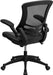Kelista Mid-Back Swivel Office Chair with Adjustable Seat Height, Ergonomic Mesh Desk Chair with Leathersoft Seat, Black