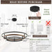 3 Ring LED Chandelier Modern Chandeliers Walnut Wood Black Dimmable 31''