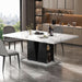 47"-63" Extendable Dining Table for 4-6, Faux Marble Table with Storage