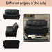 Sectional Sofa Sets, Living Room Furniture Sets Modern Faux Leather Sofa Couch 5-Seat Sofa for Living Room(C-Black/White, Sofa+Loveseat)