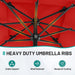 8'X10' 2 Tiers Rectangular Patio Umbrella - Outdoor Umbrella Waterproof UV Protection, Market Table Umbrella W/Crank for Pool, Backyard, Deck(Red)