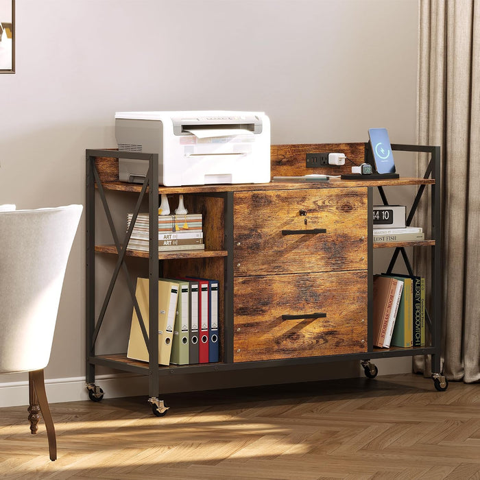Lockable Industrial Grade File Cabinet Power Outlets