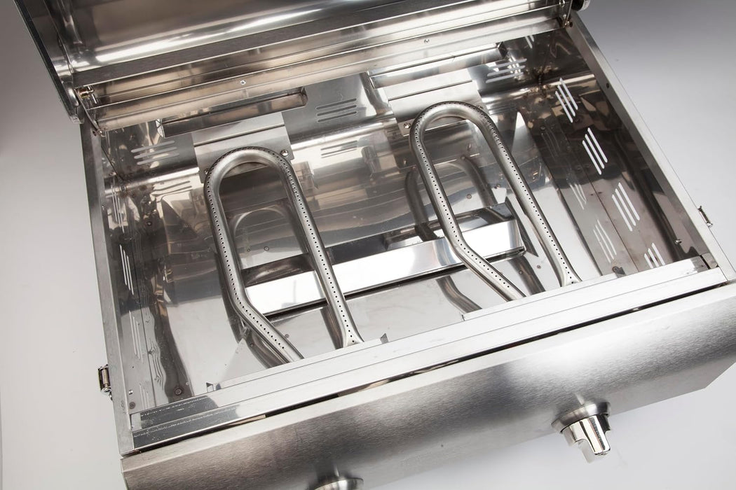 Chef'S Style Tabletop Portable Propane Grill, 20,000 BTU Stainless Steel 2-Burner Outdoor Gas Grill for Camping, Tailgates, BBQ, Hassle-Free Setup, Twist-Start Ignition, CGG-306