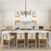Six Lights French Country Rustic Wooden Chandelier