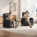 2-Seat Reclining Chair Leather Recliner Sofa Modern Chaise Couch Lounger Sofa for Living Room Home Theater Black