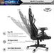 Gaming Chair, Office Chair High Back Computer Chair Leather Desk Chair Racing Executive Ergonomic Adjustable Swivel Task Chair with Headrest and Lumbar Support (White)