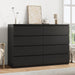 Black 8 Drawer Dresser for Bedroom (15.3" D X 55.2" W X 32.3" H)