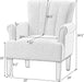 Modern Accent Living Room Chairs, Comfy Polyester Upholstered Club Chair with Rivet Tufted Scroll Arm, Tufted Arm Chair for Living Room, Reading Room, Bedroom,Cream+Polyester