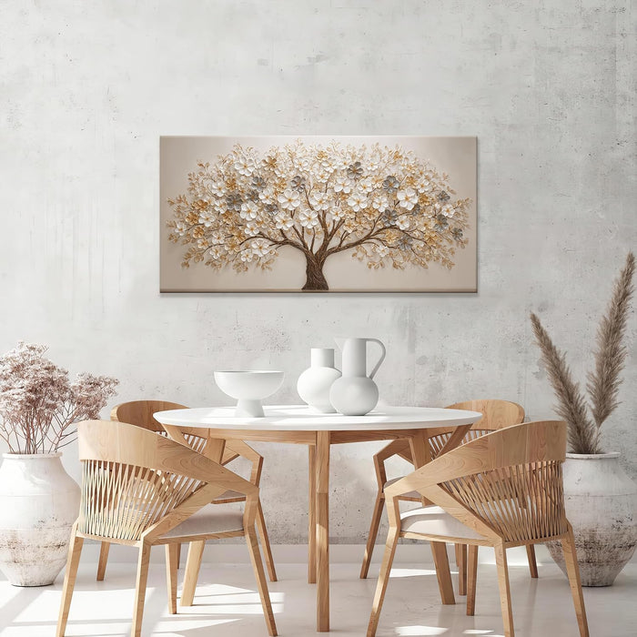Modern Tree of Life Wall Art Print Canvas Art Wall Decor for Living Room Botanical Prints Aesthetic Home Wall Decor Pictures for Bedroom Study Warm Personal Interior Wall Decoration 20"×40"