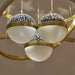 Gold Triple Light LED Ceiling Chandeliers Dimmable