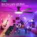 Contemporary Smart Ceiling Fan Featuring RGB Lighting