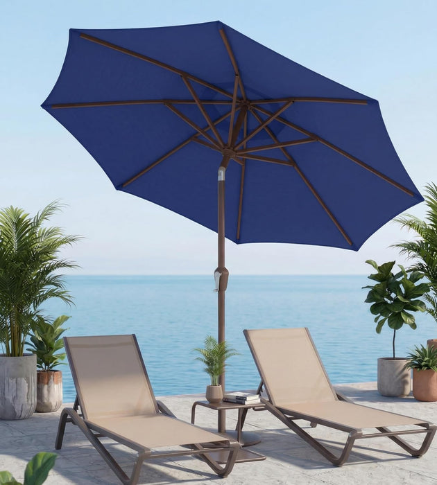 10FT Patio Umbrella, Outdoor Umbrella with Push Button Tilt and Crank, 8 Sturdy Ribs, UV Protection & Waterproof Market Umbrella for Pool, Backyard, Beach,Deck