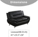 Contemporary Living Room Furniture Set, Faux Leather Sofa Set for Living Room/House/Bedroom/Office/Apartment (Black-B, Loveseat), F45&F46