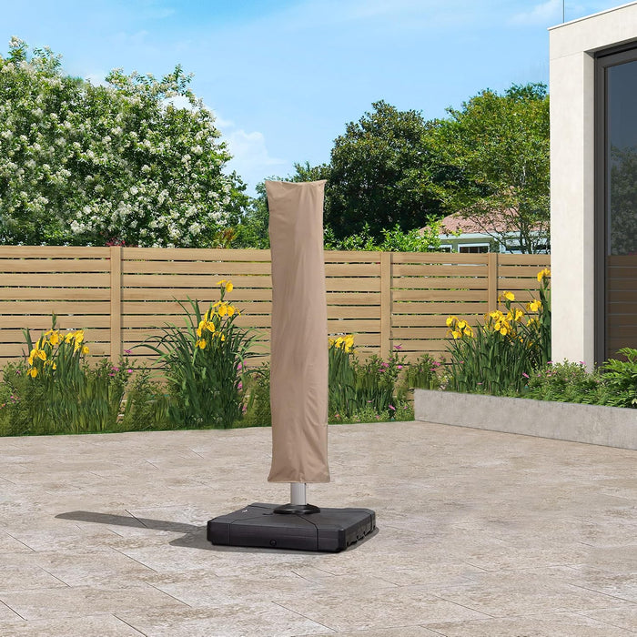 Outdoor Cantilever Umbrella Cover Easy Setup S Size Beige