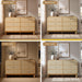 6 Drawer Rattan Dresser for Bedroom 55" Wide Chest of Drawers