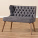 Dark Grey Button-Tufted Loveseat: Mid-Century Modern Style