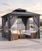10x10 Ft Hardtop Outdoor Gazebo Weatherproof DoubleRoof