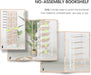 6 Tiers No Assembly Book Shelves, 61.8" H Folding Bookshelf Bookcase Open Industrial Foldable Shelves for Bedroom, Living Room, Home Office - Natural White