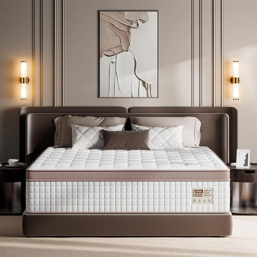 Queen Mattress 14 Inch - Premium Hybrid Mattress in a Box for Back & Lumbar Support, 366 Night Trial, Individual Pocket Spring Bed for Fiberglass-Free & Motion Isolation, Certipur-Us Certified