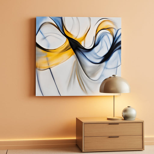 Abstract Office Artwork Wall Decor - Blue Canvas Art Wall Decor for Living Room - Modern Wall Art for Bedroom Size 20" X 40"
