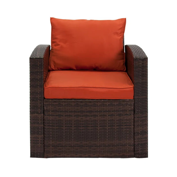 Arlington Outdoor Wicker 7 Person Seating Group with Cushions & Storage