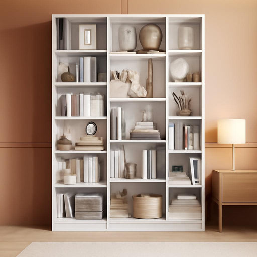 Triple Wide Bookshelf, 6 Tier Large Bookshelf, Bookcase with 17 Open Display Shelves, 74'' Tall Bookcases and Bookshelves for Living Room, Home Office, Library, White