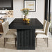 Tribesigns Dining Table for 4-6 People, 63 Inch Modern Rectangle Kitchen Table with Pedestal Base, Large Dinner Furniture for Dining Room, Kitchen, Living Room, Black