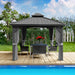 Caesar 10x10 Grey Metal Hardtop Gazebo NettingEnclosure