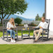 Outdoor Rocking Chair Set of 2, Oversized Patio Rocking Chair, Gray