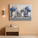 Floral Wall Art, Large Wall Art, Rustic Wall Decor, Nautical Still Life Art Prints, Blue Hydrangea Canvas Pictures, Grey Paintings for Living Room Bedroom Bathroom Kitchen Farmhouse 20"X40"