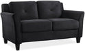 2 Piece Living Room Sofa and Loveseat Set in Black