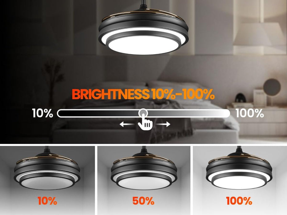 48 Inch Retractable Ceiling Fan Intelligent Controller