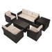 Barrada Rattan 7 - Person Seating Group with Cushions
