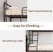 Bunk Bed Twin over Full Size with High Guardrail and Ladder,Twin Size Convertible Metal Bunk Beds for Kids/Teens/Adults,Easy Assembly, No Box Spring Needed,Vintage Brown