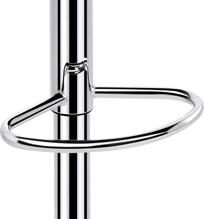 Bar Stools Set of 2, Adjustable PU Leather Swivel Barstools with Shell Back, Bar Chairs with Footrest for Home Kitchen, Black