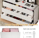 White Dresser Fluted 9 Drawers Dresser for Bedroom, 59" Wide Wood Chest of Drawers with Hidden Handles & Rounded Corners, Modern TV Stand Storage Cabinet for Living Room, Hallway, Entryway