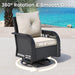 Patio Furniture Set 2 High-Back Swivel Chairs Conversation Set