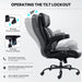 500Lbs Big and Tall Office Chair Adjustable Lumbar Support for Back Pain, Extra Wide Seat Executive Office Chair Thick Armrest Pad, Heavy Duty Base&Upgraded Wheels, Ergonomic Desk Chair