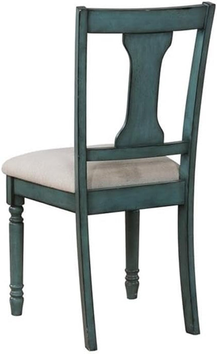 Furniture Willow, Teal Blue, Set of 2 Side Chair,