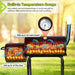 Outdoor Charcoal Grill with Cover, Large Barrel BBQ Grill with Offset Smoker, Great for Camping Patio Backyard Garden Party Picnic Beach, Large 420.SQ.IN Cooking Area, 2 Screwdrivers - Black
