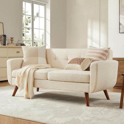 Modern Beige Loveseat for Small Spaces