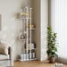 White 6-Tier Corner Bookshelf Slim 9.45x20.8x62.2In