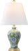 Grace 24" French Country Floral Urn Ceramic Lamp, Green/White