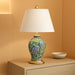 Grace 24" French Country Floral Urn Ceramic Lamp, Green/White