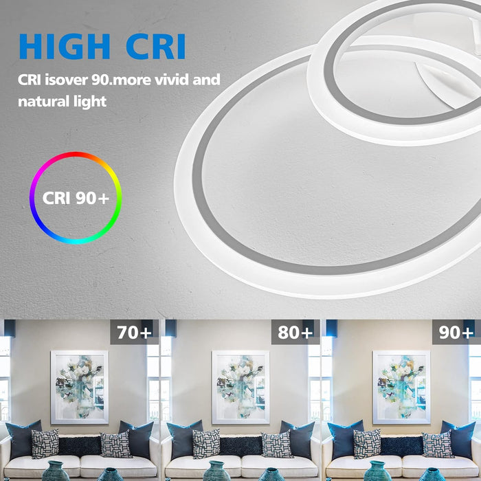 Dimmable LED Ring Ceiling Light Fixture UltraWhite